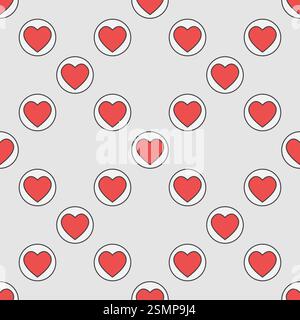 Hearts Suit vector concept round colored seamless pattern or background Stock Vector