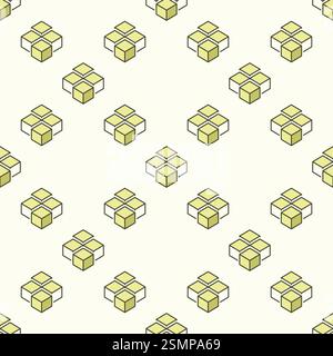 Block Chain vector concept creative seamless pattern - Cryptocurrency abstract blue background Stock Vector