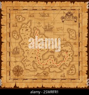 Old map with ships and islands Stock Vector Image & Art - Alamy