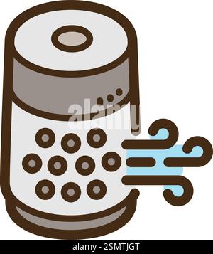 Air purifier vector doodle illustration and graphic. Part of smart appliances category. Stock Vector