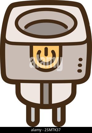 Smart plug vector doodle illustration and graphic. Part of smart appliances category. Stock Vector