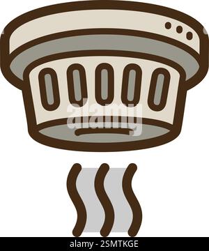 Smoke detector vector doodle illustration and graphic. Part of smart appliances category. Stock Vector