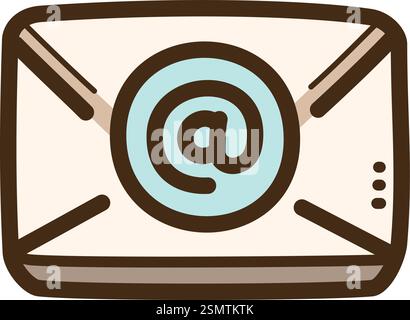 Email vector doodle illustration and graphic. Part of social media category. Stock Vector