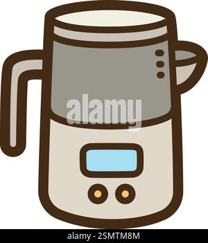 Smart jug vector doodle illustration and graphic. Part of smart appliances category. Stock Vector
