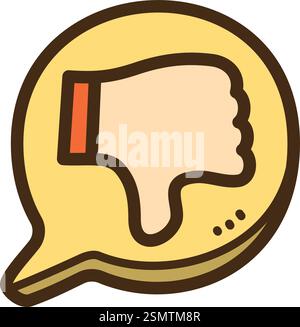 Dislike vector doodle illustration and graphic. Part of social media category. Stock Vector