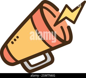 Announcement vector doodle illustration and graphic. Part of social media category. Stock Vector