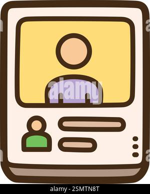 Profile picture vector doodle illustration and graphic. Part of social media category. Stock Vector