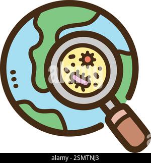 Epidemiology vector doodle illustration and graphic. Part of science category. Stock Vector