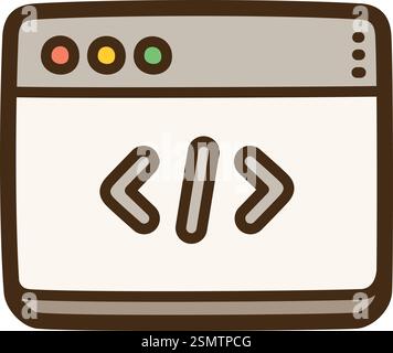 App development vector doodle illustration and graphic. Part of startup category. Stock Vector