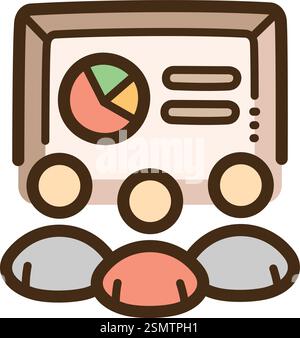 Meeting vector doodle illustration and graphic. Part of startup category. Stock Vector