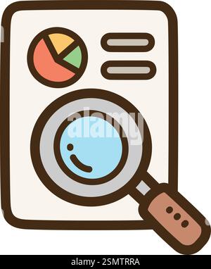 Research vector doodle illustration and graphic. Part of startup category. Stock Vector