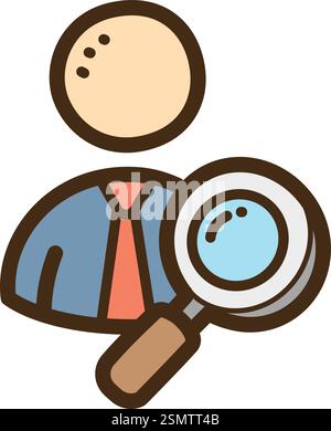 Human research vector doodle illustration and graphic. Part of startup category. Stock Vector