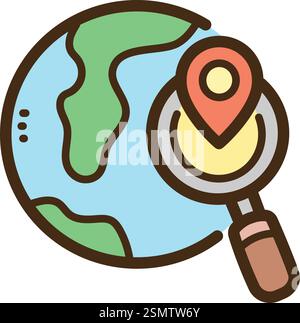 Geography vector doodle illustration and graphic. Part of science category. Stock Vector