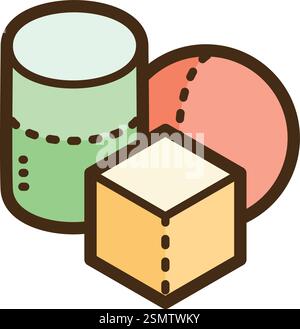 Geometry vector doodle illustration and graphic. Part of science category. Stock Vector