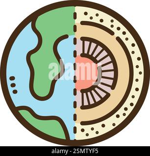 Geology vector doodle illustration and graphic. Part of science category. Stock Vector