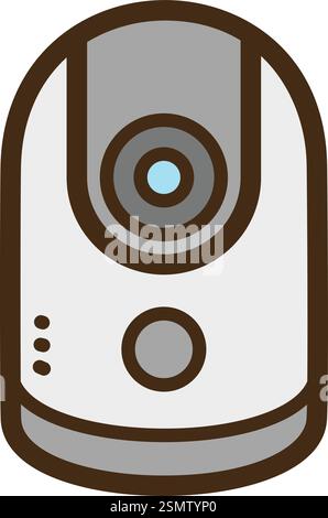 Cctv vector doodle illustration and graphic. Part of smart appliances category. Stock Vector