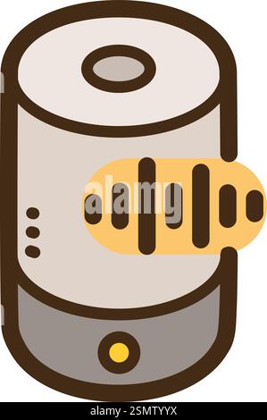 Smart speaker vector doodle illustration and graphic. Part of smart appliances category. Stock Vector