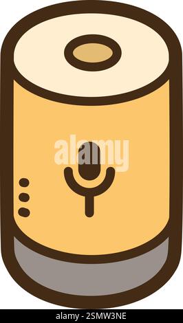 Voice assistant vector doodle illustration and graphic. Part of smart appliances category. Stock Vector