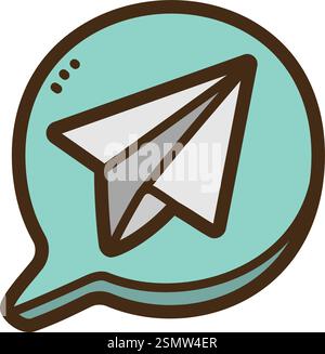 Instant messaging vector doodle illustration and graphic. Part of social media category. Stock Vector