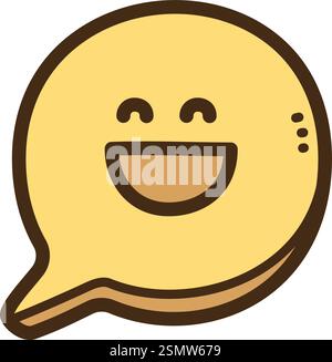 Smile vector doodle illustration and graphic. Part of social media category. Stock Vector