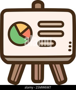 Presentation vector doodle illustration and graphic. Part of startup category. Stock Vector