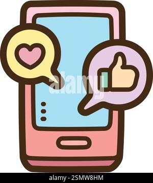 Social media vector doodle illustration and graphic. Part of startup category. Stock Vector