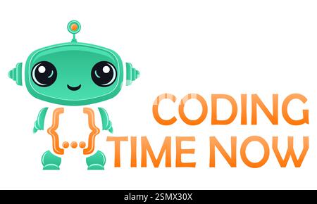 coding kids programming training logo for your business or company vector illustration isolated on white background Stock Photo