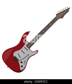 electric guitar musical instrument flat style vector illustration isolated on white background Stock Photo