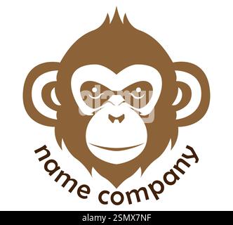monkey gorilla chimpanzee logo creative and original for your business or company logotype vector illustration isolated on white background Stock Photo