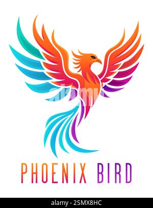 phoenix bird logo creative and original for your business or company vector illustration isolated on white background Stock Photo