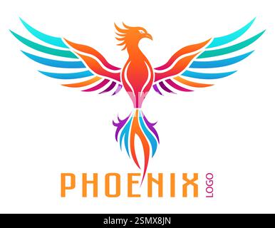 phoenix bird logo creative and original for your business or company vector illustration isolated on white background Stock Photo