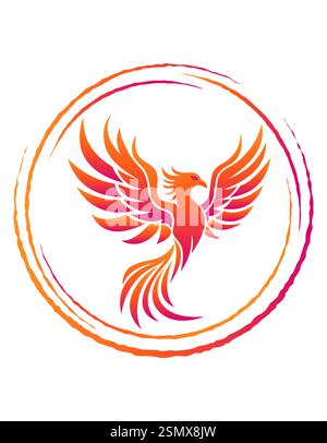 phoenix bird logo creative and original for your business or company vector illustration isolated on white background Stock Photo