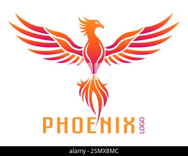phoenix bird logo creative and original for your business or company vector illustration isolated on white background Stock Photo