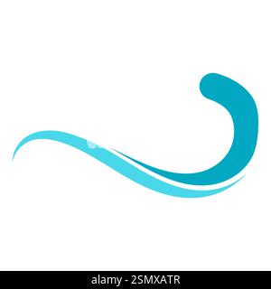 Wave design symbolizing water wave ocean blue aqua turquoise Stock Vector