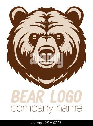 bear grizzly logo creative and original for your business or company logotype vector illustration isolated on white background Stock Vector