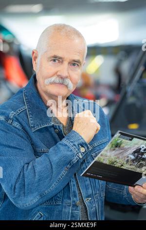 portrait of senior man shopping Stock Photo