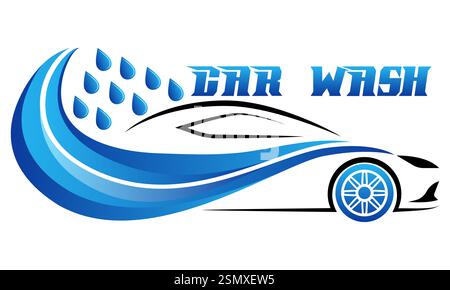 car wash logo for your business or company vector illustration isolated on white background Stock Vector