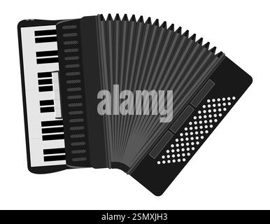 accordion musical instrument flat style vector illustration isolated on white background Stock Vector