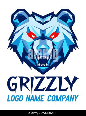 bear grizzly logo creative and original for your business or company logotype vector illustration isolated on white background Stock Vector