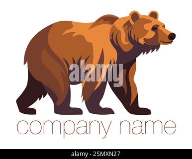 bear grizzly logo creative and original for your business or company logotype vector illustration isolated on white background Stock Vector