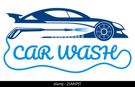 car wash logo for your business or company vector illustration isolated on white background Stock Vector