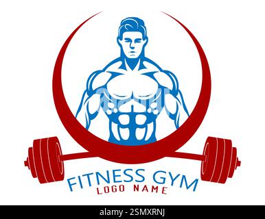 fitnessgym logo creative and original for your business or company logotype vector illustration isolated on white background Stock Vector