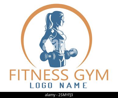 fitnessgym logo creative and original for your business or company logotype vector illustration isolated on white background Stock Vector