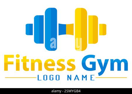 fitnessgym logo creative and original for your business or company logotype vector illustration isolated on white background Stock Vector