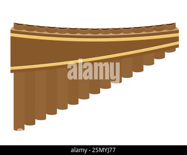 pan flute musical instrument flat style vector illustration isolated on white background Stock Vector