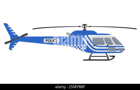 helicopter flat style vector illustration isolated on white background Stock Vector