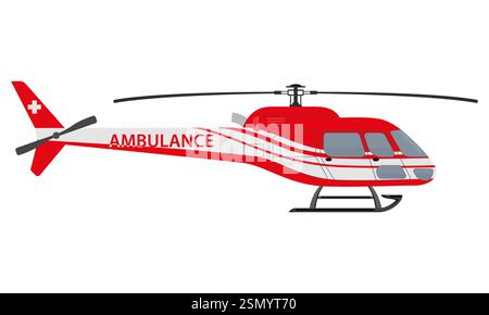 helicopter flat style vector illustration isolated on white background Stock Vector