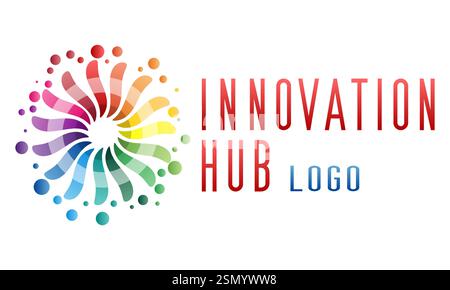 innovative hub logo creative and original for your business or company vector illustration isolated on white background Stock Vector