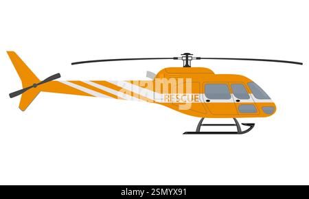 helicopter flat style vector illustration isolated on white background Stock Vector
