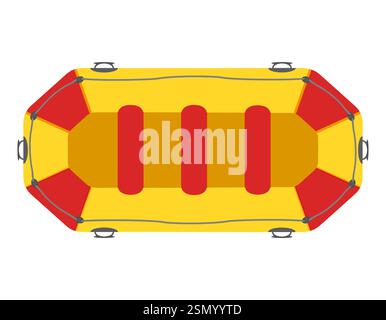 inflatable rafting boat flat style vector illustration isolated on white background Stock Vector
